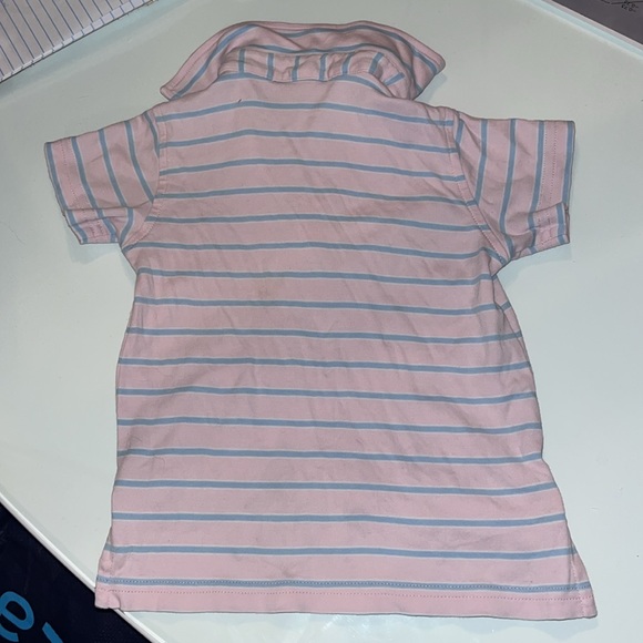 the Beaufort bonnet company Prim & Proper Polo striped pink and blue - Picture 2 of 3